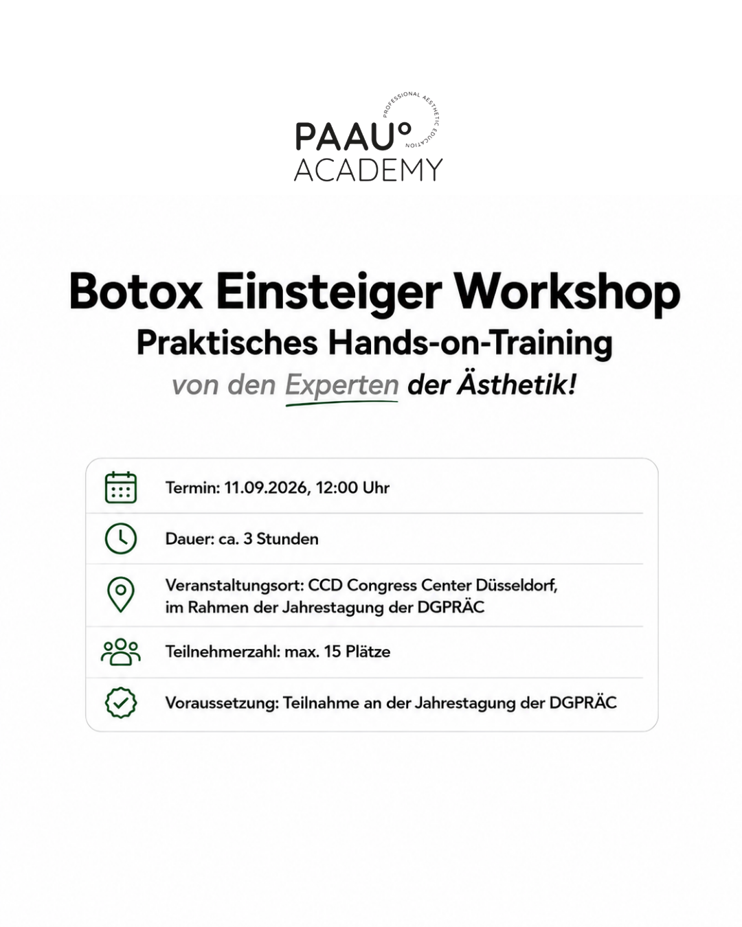 Botox Einsteiger Workshop